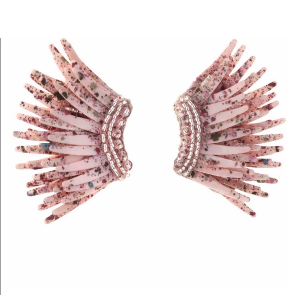 Mignonne Gavigan Pink and Silver Wing Earrings